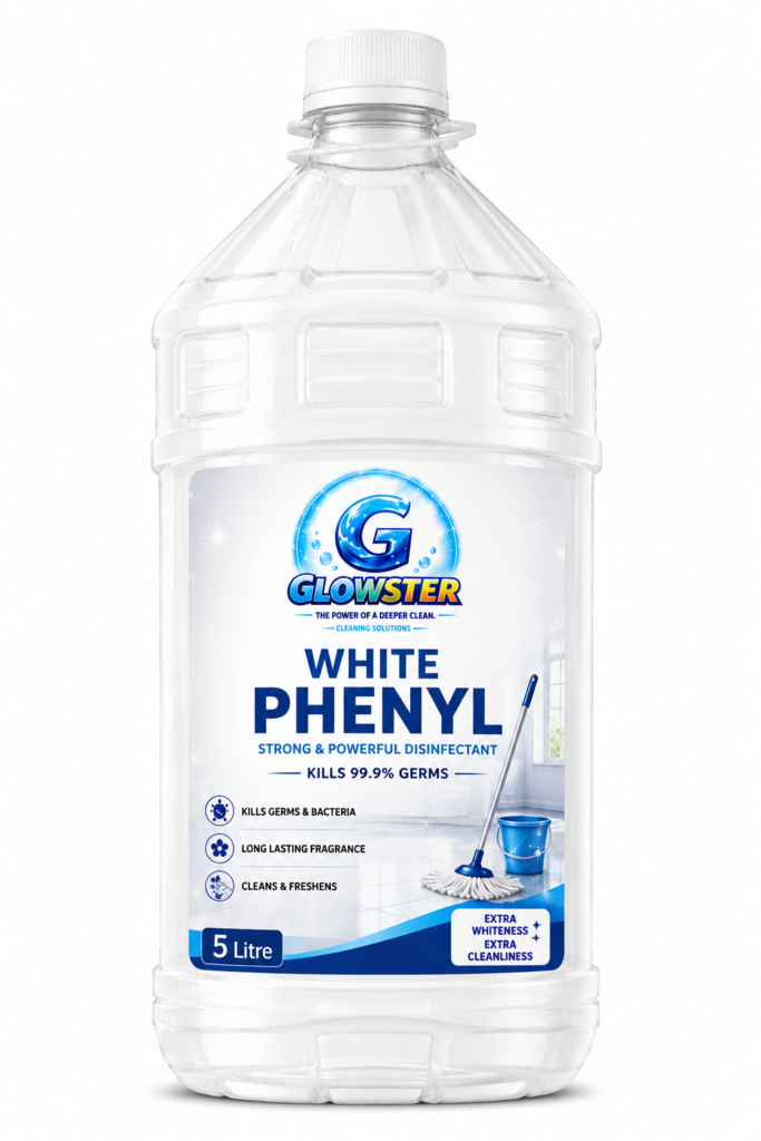 Glowster White Phenyl – Reliable hygiene and floor cleaning solution for offices and commercial spaces.