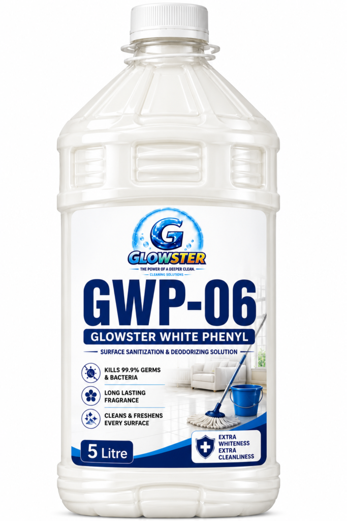 GWP-06 Glowster White Phenyl 5 litre bottle for surface sanitization and deodorizing solution