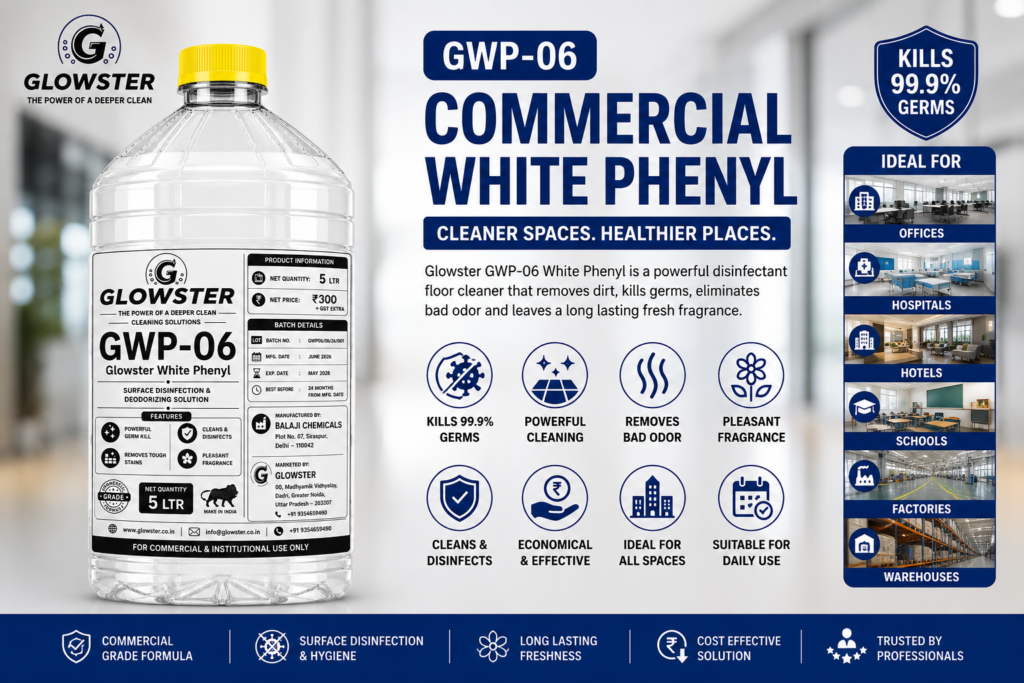 Commercial White Phenyl for Offices Hospitals Hotels and Factories - Glowster GWP-06