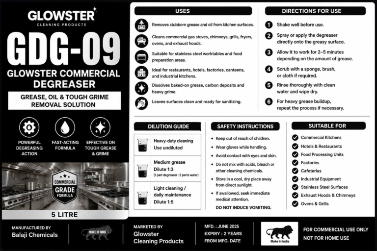 Glowster GDG-09 Commercial Degreaser 5 Litre for Heavy Grease Removal
